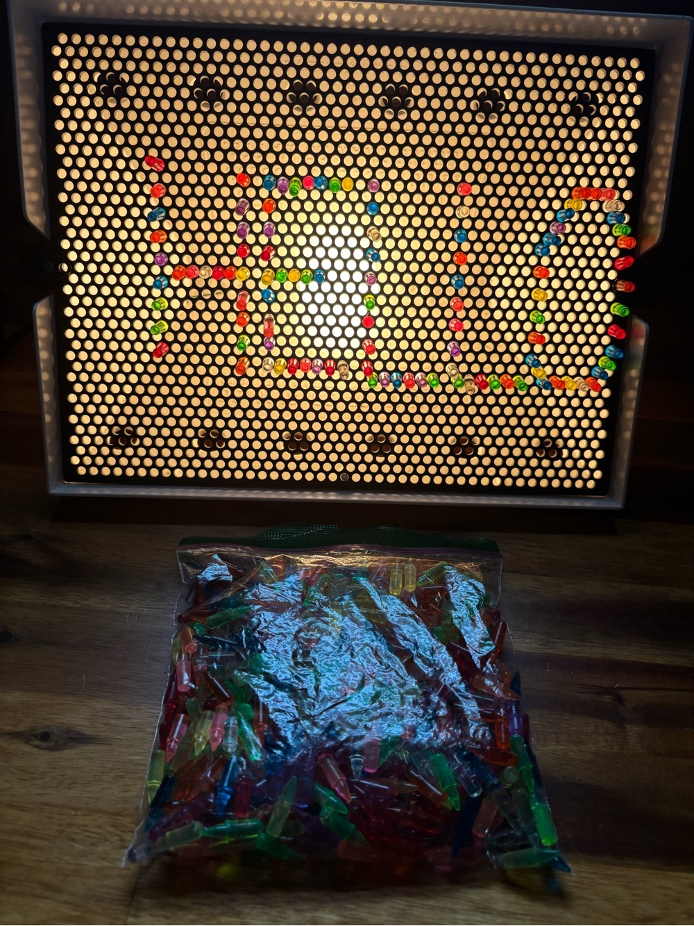 Hasbro Lite-Brite Light-Up Pegboard Mosaic with Multicolor Pegs